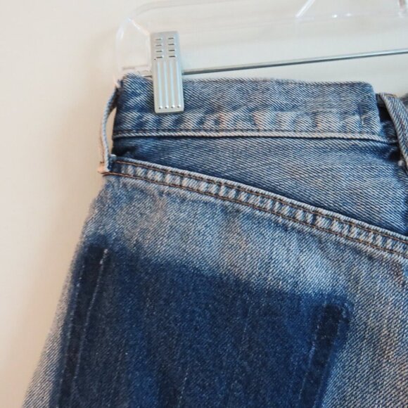 MOUSSY VINTAGE Exposed Button Fly Distressed Raw Hem Jean Shorts - Picture 10 of 15